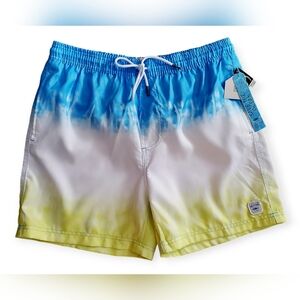 Spicy Tuna Swim Trunk Blue White Yellow Gradient Size Large NEW